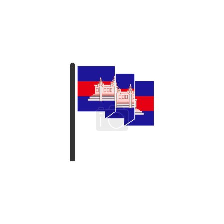 Illustration for Cambodia independence day icon set vector sign symbol - Royalty Free Image