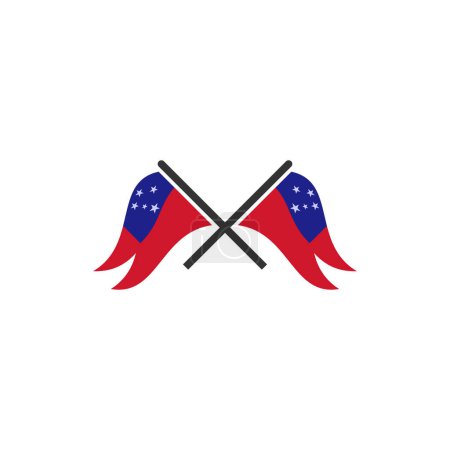 Illustration for Independence day of Samoa icon set vector sign symbol - Royalty Free Image