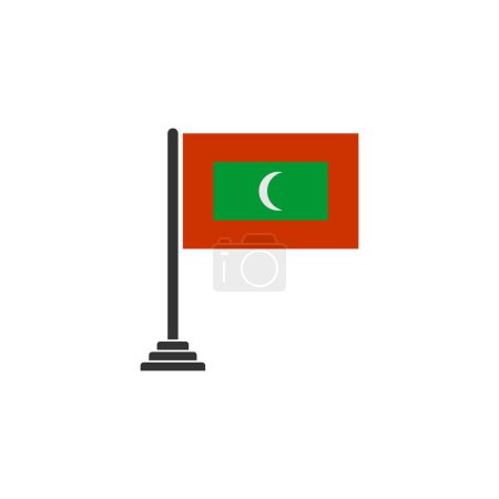 Ilustración de Maldivas banderas icono conjunto, Maldivas independencia día icono conjunto vector signo símbolo - Imagen libre de derechos