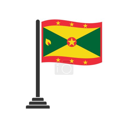 Téléchargez les illustrations : Ensemble d'icônes des drapeaux de la Grenade, Ensemble d'icônes du jour de l'indépendance de la Grenade - en licence libre de droit