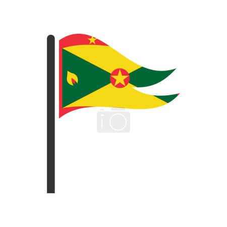Téléchargez les illustrations : Ensemble d'icônes des drapeaux de la Grenade, Ensemble d'icônes du jour de l'indépendance de la Grenade - en licence libre de droit