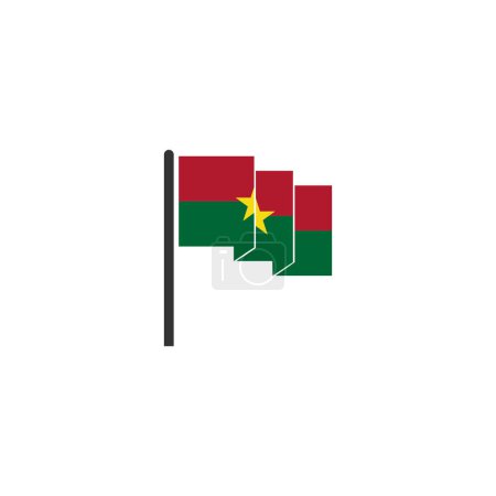 Téléchargez les illustrations : Ensemble d'icônes des drapeaux Burkina faso, Ensemble d'icônes du jour de l'indépendance Burkina faso symbole vectoriel - en licence libre de droit