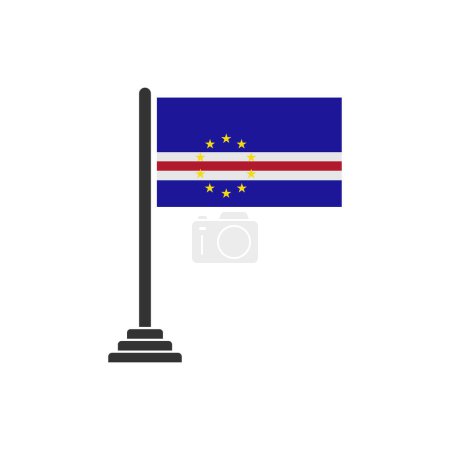 Ilustración de Banderas de Cabo Verde icono conjunto, Día de la Independencia de Cabo Verde icono conjunto símbolo de signo de vector - Imagen libre de derechos