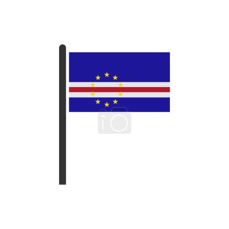 Illustration for Cape verde flags icon set, Cape verde independence day icon set vector sign symbol - Royalty Free Image