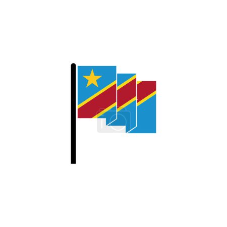 Illustration for Congo flags icon set, Congo independence day icon set vector sign symbol - Royalty Free Image