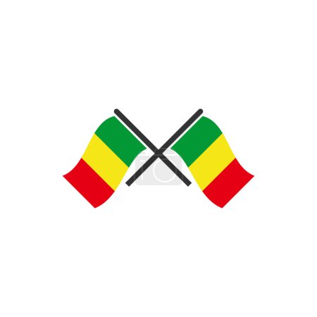 Téléchargez les illustrations : Ensemble d'icônes drapeaux Mali, Ensemble d'icônes fête de l'indépendance Mali signe vectoriel symbole - en licence libre de droit