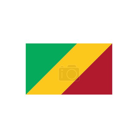 Illustration for Republic of the congo flags icon set, Republic of the congo independence day icon set vector sign symbol - Royalty Free Image