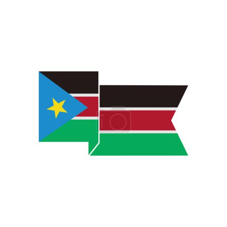 Ilustración de Banderas de Sudán del Sur icono conjunto, Día de la independencia de Sudán del Sur icono conjunto símbolo de signo vectorial - Imagen libre de derechos