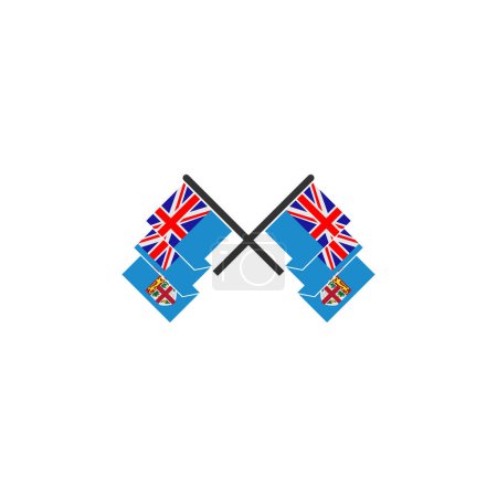 Ilustración de Fiyi conjunto de iconos de bandera, Fiyi día de independencia icono conjunto símbolo de signo de vector - Imagen libre de derechos