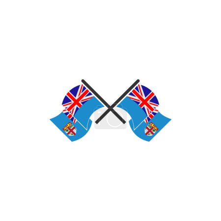 Ilustración de Fiyi conjunto de iconos de bandera, Fiyi día de independencia icono conjunto símbolo de signo de vector - Imagen libre de derechos