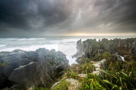 Photo for Punakaiki Falls in The Catlins, South Island of New Zealand - Royalty Free Image