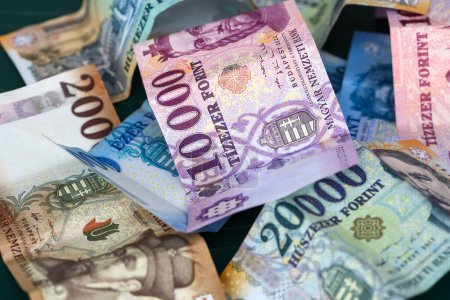 Ungarisches Forint-Geld Banknoten, alle Stückelungen, Skurrilität und Finanzen in Ungarn