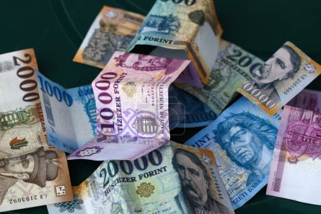 Ungarisches Forint-Geld Banknoten, alle Stückelungen, Skurrilität und Finanzen in Ungarn