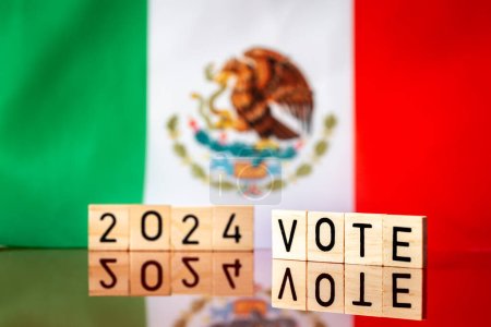 Téléchargez les photos : Mexique mot VOTE 2024. Concept de vote en 2024 au Mexique - en image libre de droit