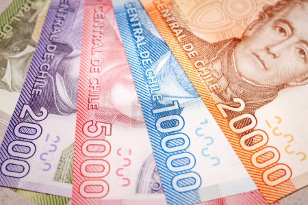 Chile Banknoten, alle Stückelungen, Finanz- und Geschäftskonzept
