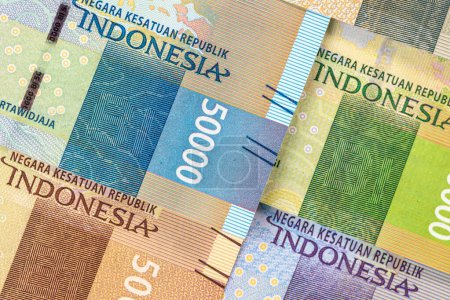 Indonesien Geld, Finanzkonzept, Nahaufnahme, flache Lage