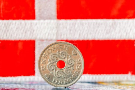 Danish kroner, Denmark flag, financial business concept