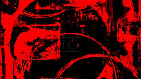 Téléchargez les photos : Abstract red and black background. Circles, lines, waves, stripes, strokes, paints, canvas. Canvas. Ukraine, war, colors. Bicolor. Passion, sex, blood, murder, crime, affect. - en image libre de droit