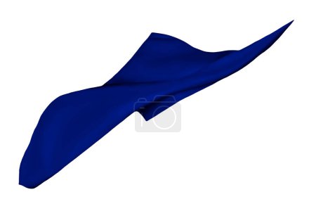 Téléchargez les photos : Smooth elegant blue satin isolated on white background, elegant blue transparent cloth separated on white background. - en image libre de droit