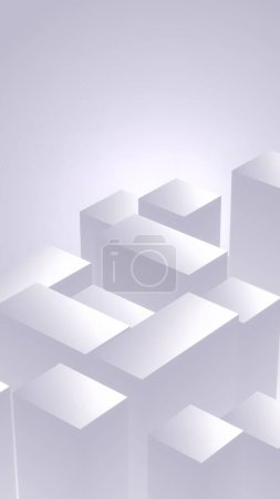 Téléchargez les photos : 3D Rendering Abstract Tech Geometric White 3d Motion Background With Paper Rectangle. Futuristic New Design- 3D illustration - en image libre de droit