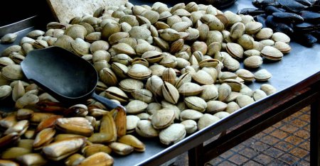 Photo for Mussels for sale at the fish market in Valparaiso, Chile - Royalty Free Image