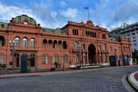 Photo for Buenos Aires, Argentina - Pink House (Casa Rosada) or House of Government (Casa de Gobierno) is the Executive Mansion and office of the President of Argentina - Royalty Free Image