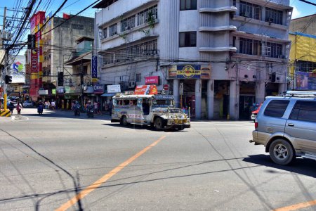 Photo for Palawan, Philippines - February 2, 2019: View on jeepney bus, traditional public transportation at Philippines - Royalty Free Image