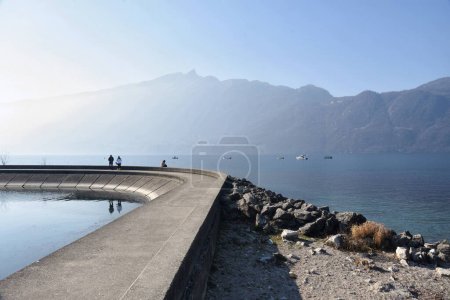Photo for Beautiful view on harbor in Lac du Bourget lake, France - Royalty Free Image