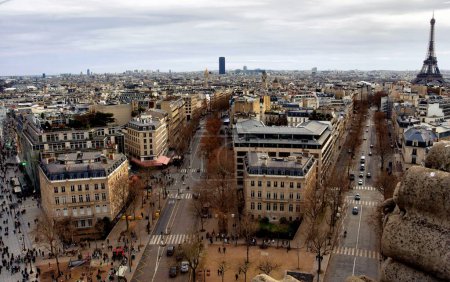 Photo for Paris, France - November 27, 2022: aerial view of the Paris city street and budilfins - Royalty Free Image