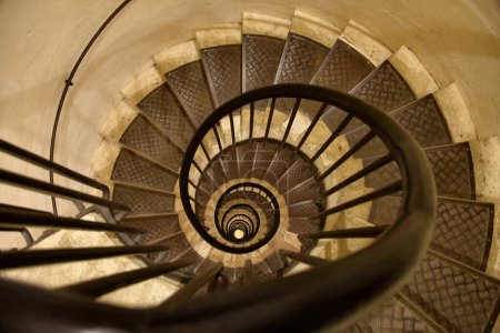 Photo for Spiral staircase in the Triumphal arch, Paris, France. - Royalty Free Image
