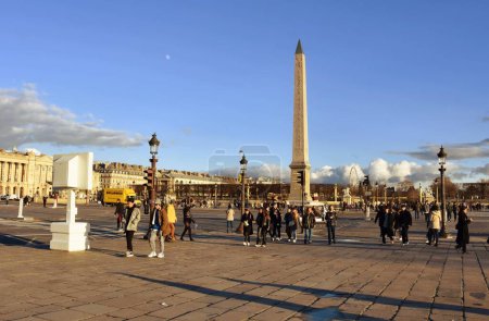 Photo for Paris, France - January 1, 2023: view on major public square the Place de la Concorde in Paris, France - Royalty Free Image
