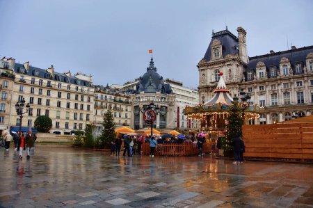 Photo for Paris, France - November 27, 2022: Beautiful view Hotel de Ville in Paris, France - Royalty Free Image