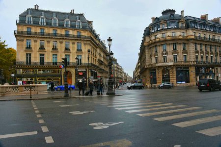 Photo for Paris, France - November 27, 2022: Historic Parisian buildings and architecture in this picturesque street at Paris city, France - Royalty Free Image