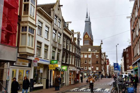 Photo for Amsterdam, Netherlands - April 7, 2023: picturesque view of the Amsterdam city architecture - Royalty Free Image