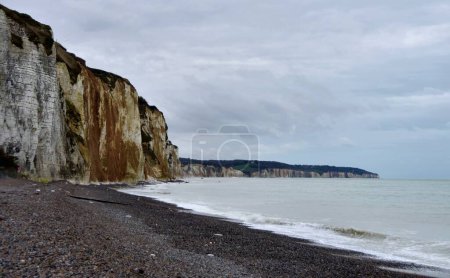 Photo for White cliffs near the English Channel at at Normandy, North of France - Royalty Free Image
