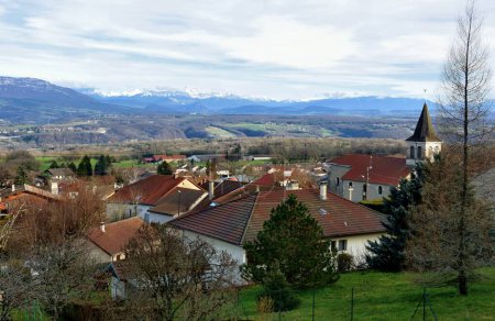 Photo for Scenic view of the mountain village in Auvergne-Rhone-Alpes, France - Royalty Free Image