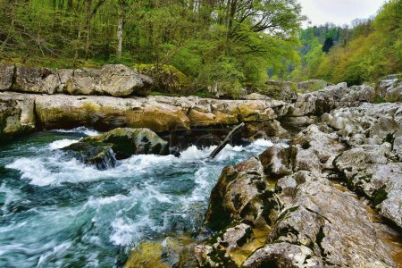Foto de Río Valserine en Rhone-Alpes, Francia durante la primavera - Imagen libre de derechos