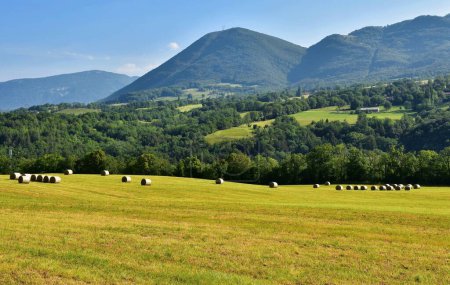 Foto de Región de los Alpes del Ródano Auvernia. Magland Commune en el departamento de Alta Saboya. Paisaje de verano - Imagen libre de derechos