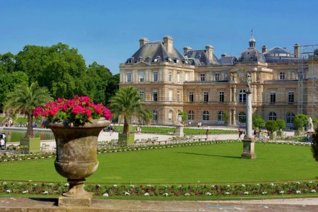 Photo for The Luxembourg Palace in The Jardin du Luxembourg or Luxembourg Gardens in Paris, France. Luxembourg Palace was originally built (1615-1645) to be the royal residence of the regent Marie de Medici. - Royalty Free Image