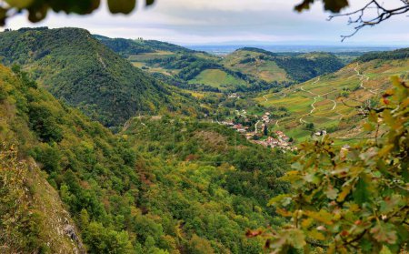 Photo for Beautiful view of peaceful mountain village in Auvergne-Rhone-Alpes, France. - Royalty Free Image