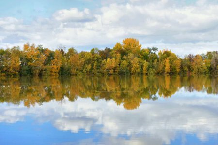 Photo for Beautiful view of the Saone River in the autumn - Royalty Free Image