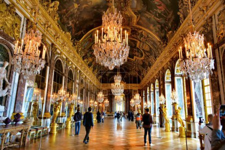 Photo for Versailles, France - October 2, 2022: Hall of Mirrors in the palace of Versailles - Royalty Free Image