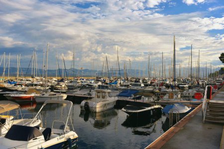 Photo for Sailboats in Versoix marina, Lake Geneva, Switzerland - Royalty Free Image