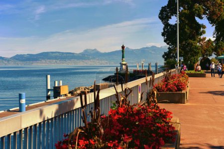 Photo for Beautiful view of Montreux and Lake Geneva, Switzerland. - Royalty Free Image