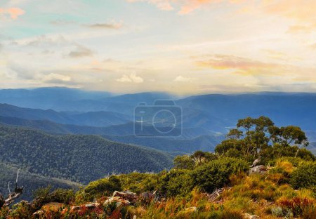 Photo for Scenic view of mountains at dusk from Clingmans Dome - Royalty Free Image