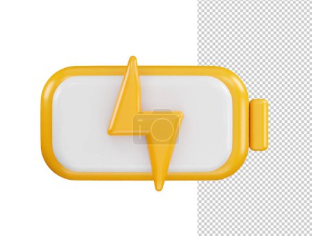 Akku-Ladesymbol 3D Rendering Vektor Illustration