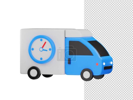 entrega icono del camión 3d representación vector ilustración