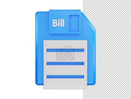 Illustration for Bill paper icon 3d rendering vector illustration - Royalty Free Image