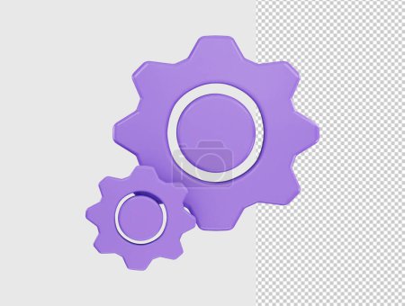 settings icon 3d rendering vector illustration
