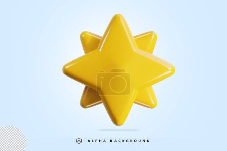 jaune brillance étoile icône 3d rendu vectoriel illustration